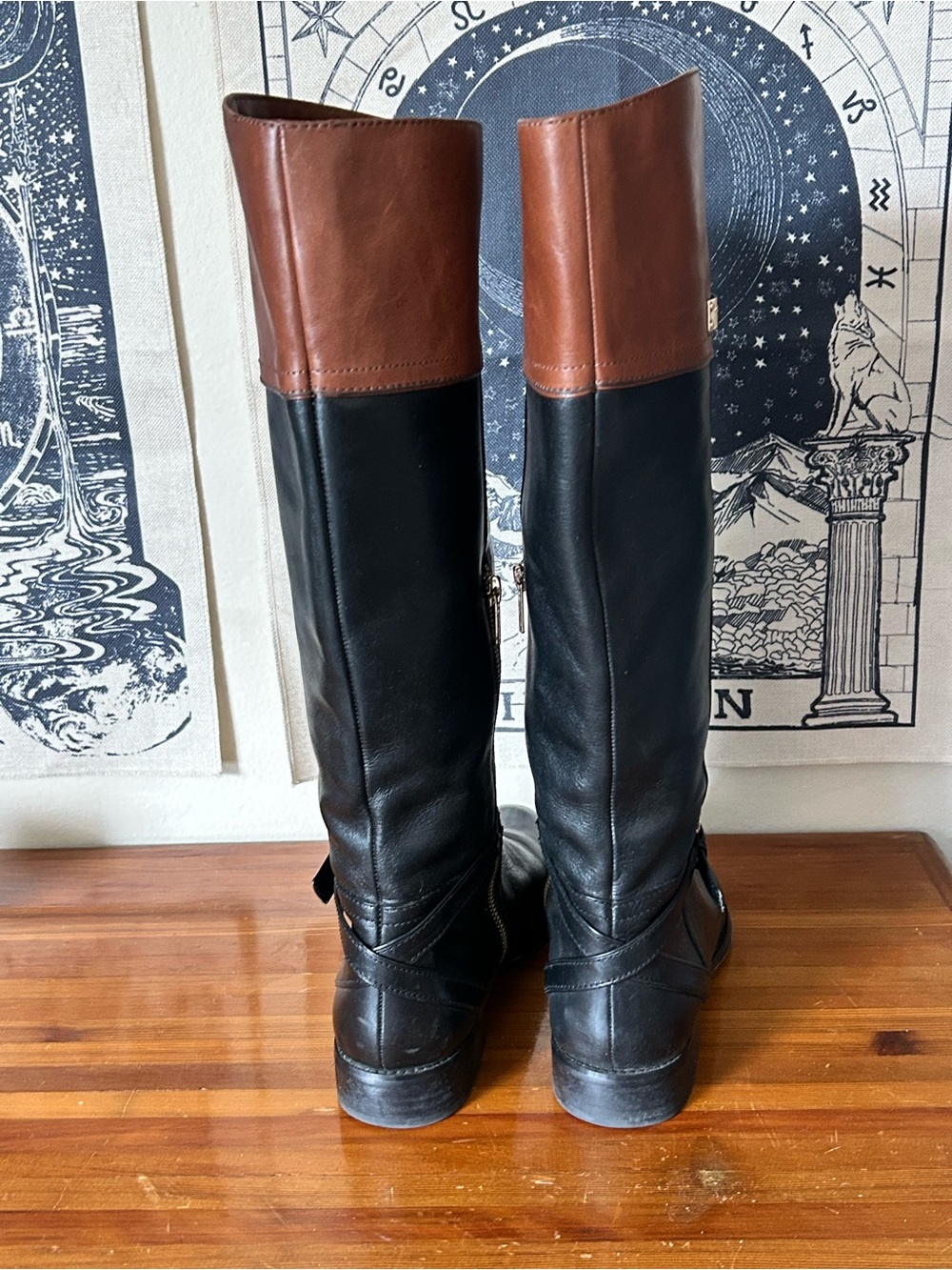 Coach Two-Tone Leather Riding Boots - Picture 6 of 9